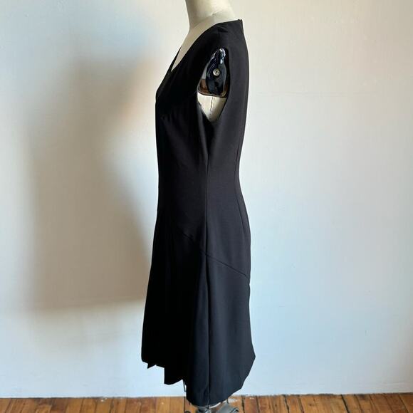 CALVIN KLEIN Black Sleeveless Dress w/ Pleated Skirt - Picture 3 of 8